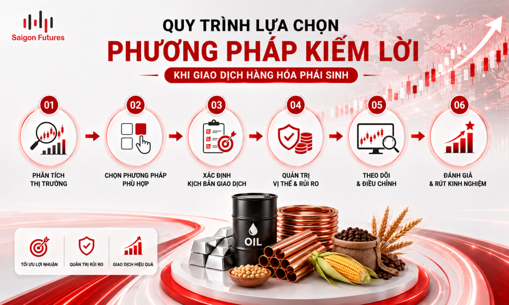 Quy trình lựa chọn phương pháp kiếm lời khi giao dịch hàng hóa phái sinh
