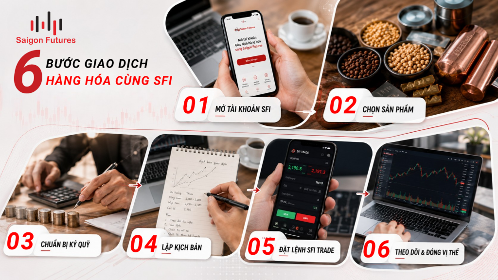 Quy trình sáu bước giao dịch hàng hóa tại Saigon Futures cho người mới bắt đầu